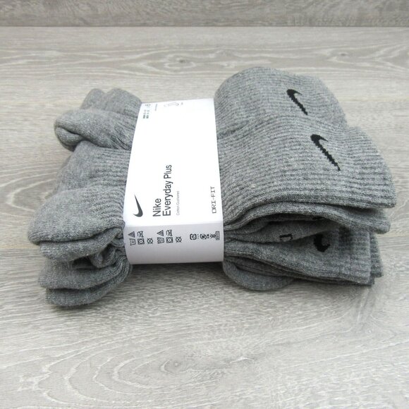 Nike Everyday Plus Cushioned Crew Socks Mens Size 8-12 Grey NEW - Picture 8 of 10